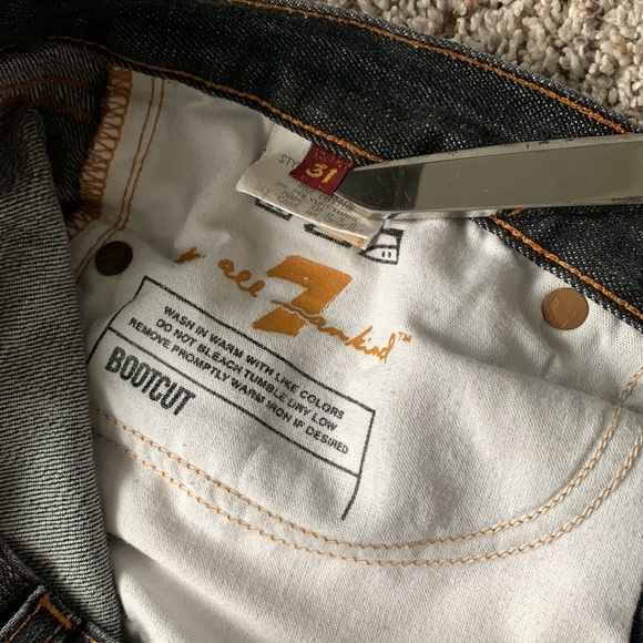 7 for All Mankind Bootcut Black Wash Jeans - Picture 11 of 12